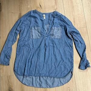 Lole Blue Denim Long Sleeve Top